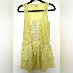 Yellow sleeveless tunic, size XS